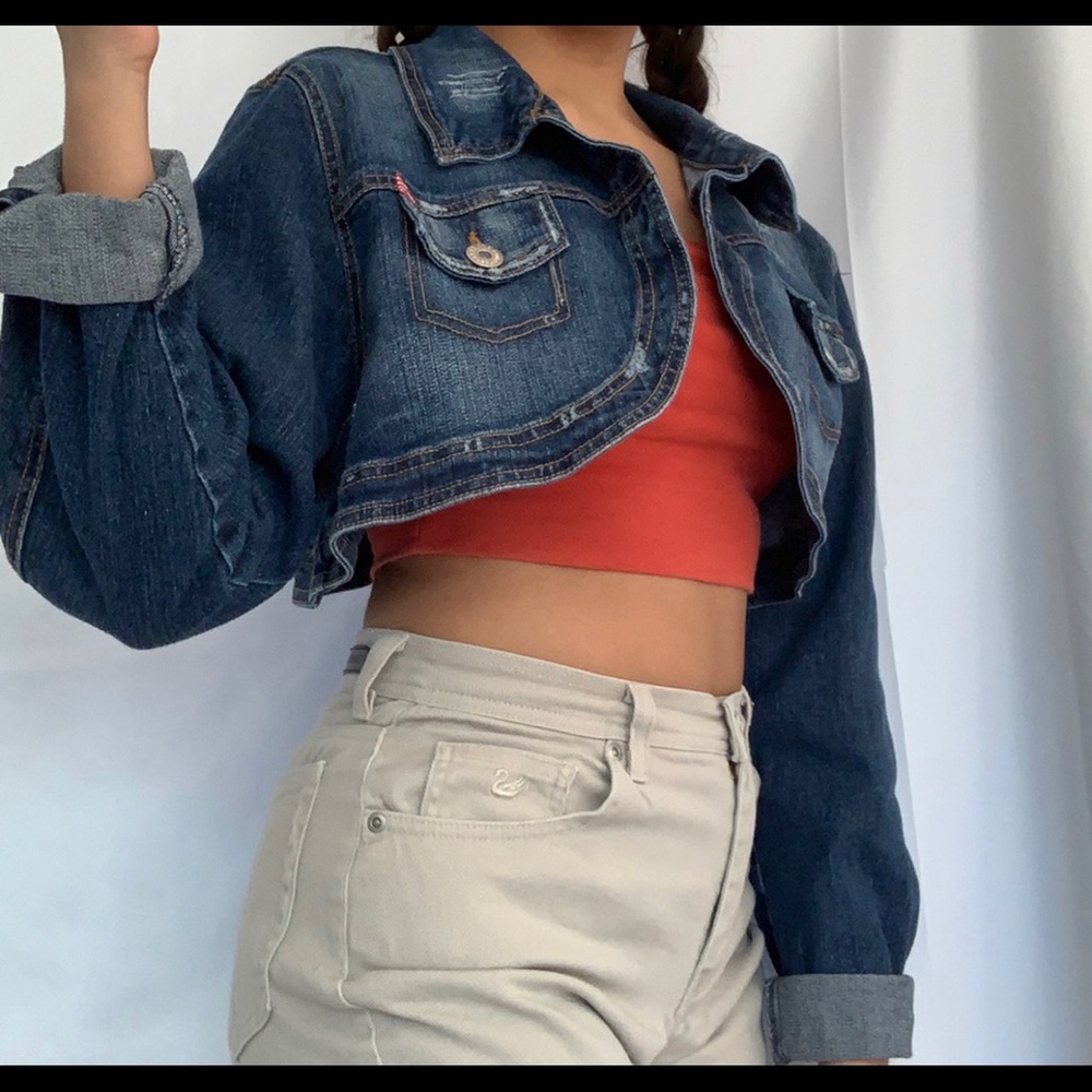 Cropped denim jacket - Picture 3 of 4